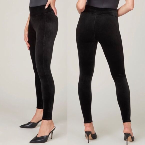 Spanx Velvet Leggings Womens XS Black Style 2070 - Picture 1 of 9
